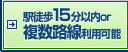 駅徒歩15分・複数路線利用可