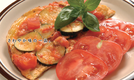 夏の夕焼けトマトの卵焼き 夏の夕焼けトマトの卵焼き