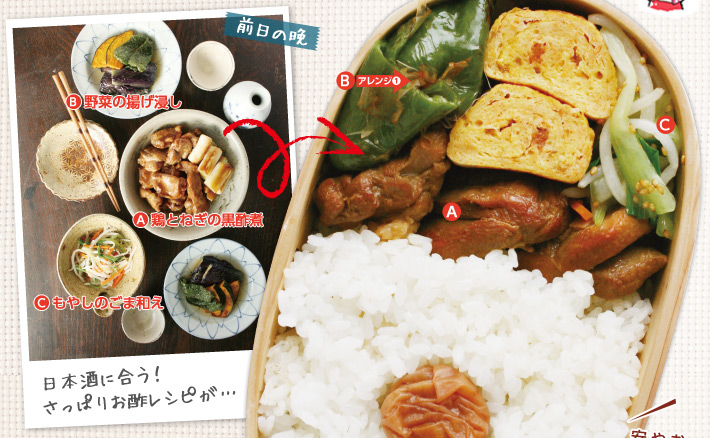 「鶏肉の黒酢煮弁当」おかずもいいけど、やっぱり梅干しがあると安心するね!
