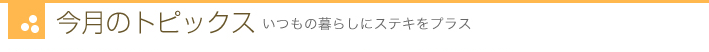 今月のトピックス