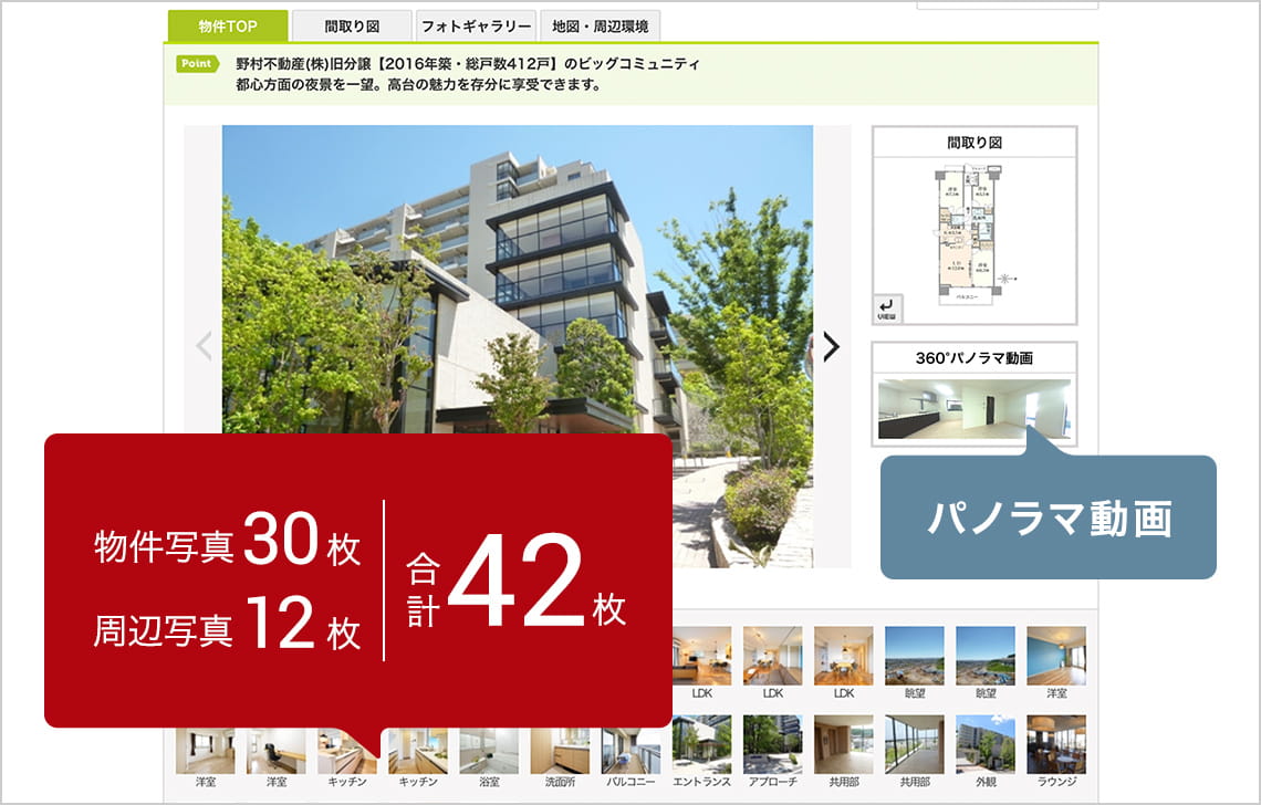 豊富な写真情報