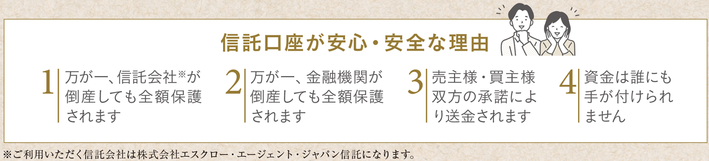 信託口座が安心・安全な理由