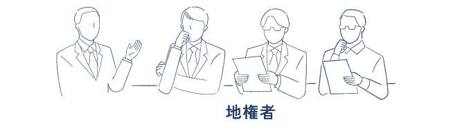 地権者全員へ等価交換事業の提案。イメージ図