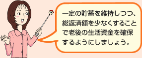 一定の貯蓄を維持しつつ、総返済額を少なくすることで老後の生活資金を確保するようにしましょう。