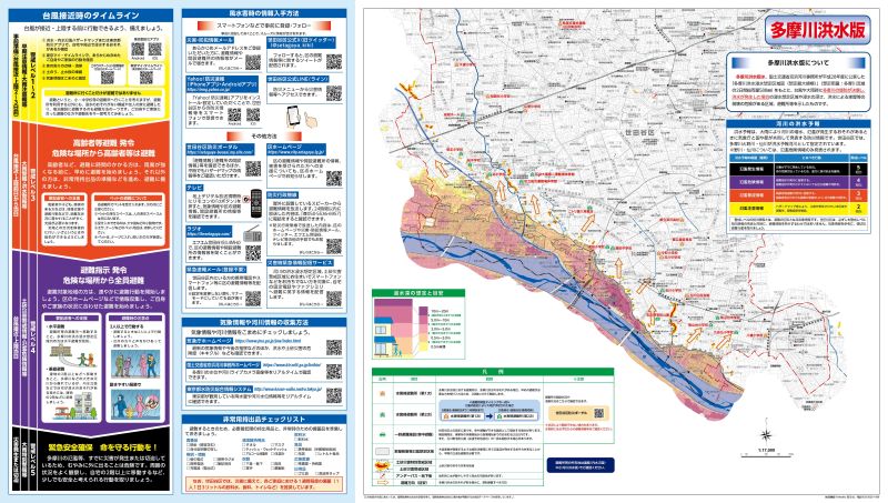 洪水・内水氾濫ハザードマップ(多摩川洪水版)