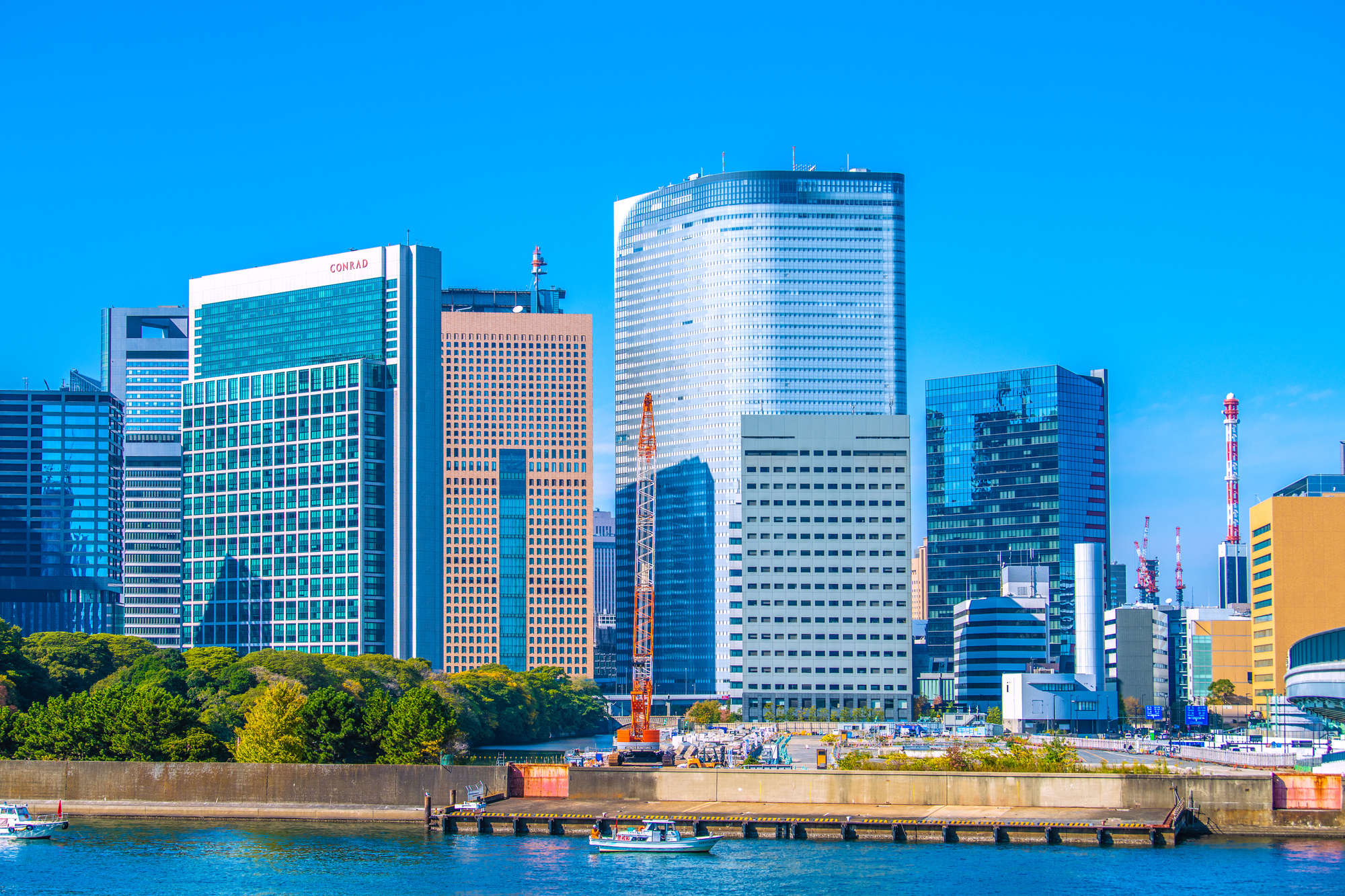 旧築地市場などを臨む