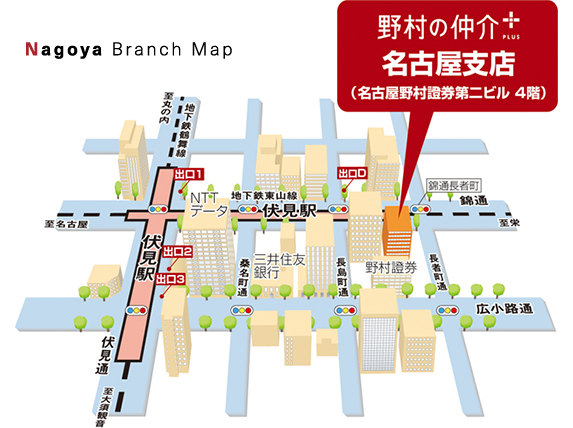 野村の仲介＋名古屋支店地図