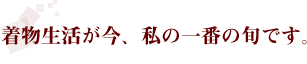 着物生活が今、私の一番の旬です。