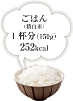 ごはん（精白米）1杯分（150g）252kcal