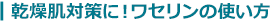 乾燥肌対策に！ワセリンの使い方