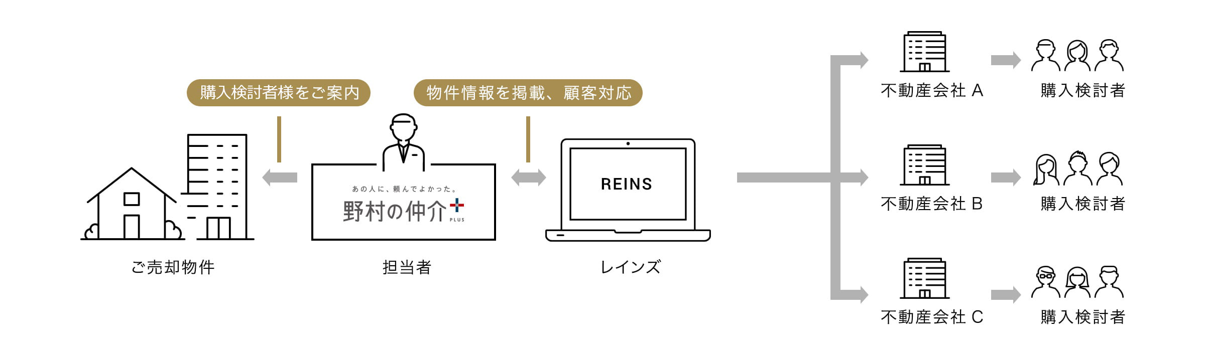 「レインズ(国土交通大臣指定流通機構)」を用いた販売
