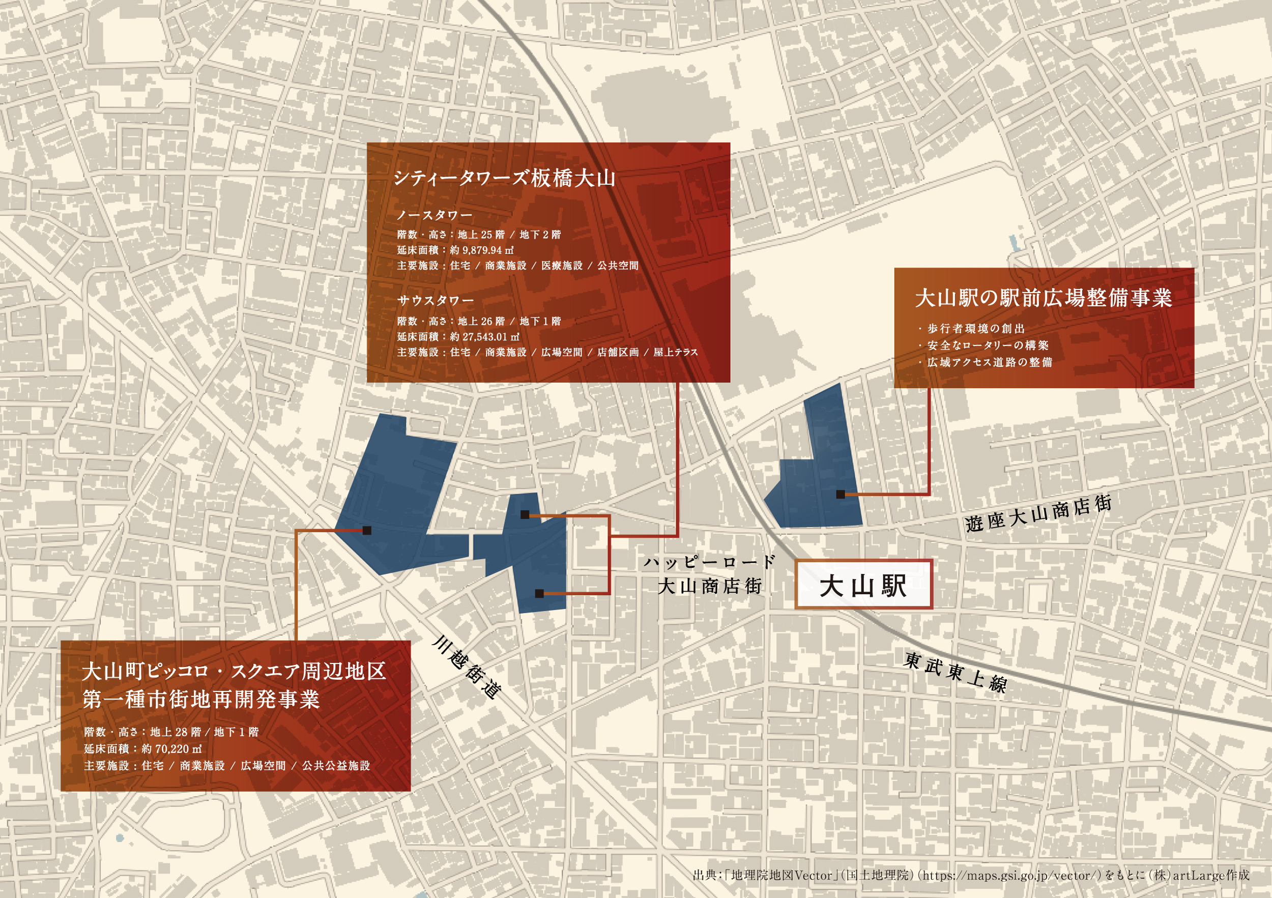 大山再開発マップ