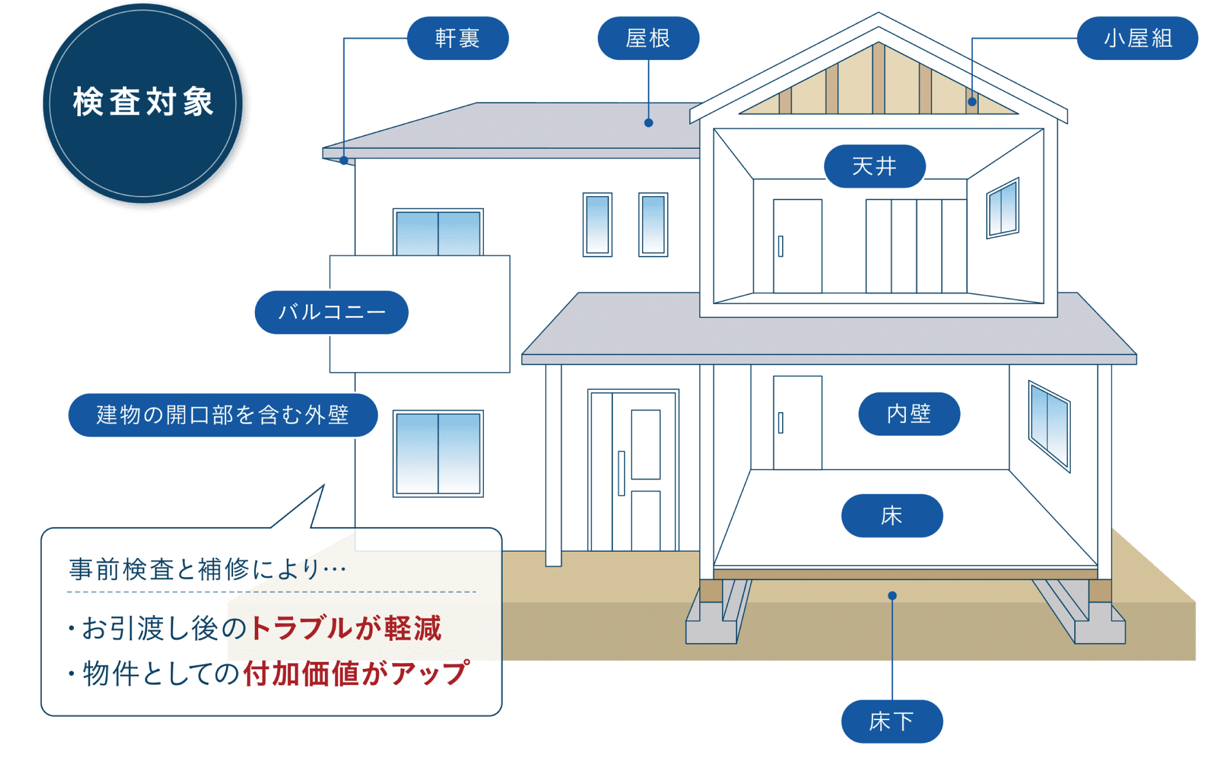 検査対象の部位