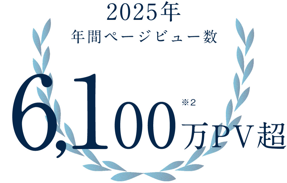 2025年 年間ページビュー数 6,100万PV超