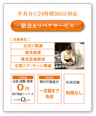 緊急＆リペアサービス(不具合に24時間365日対応)