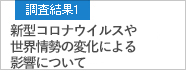 調査結果1 新型コロナウイルスや世界情勢の変化による影響について