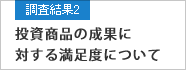 調査結果2 投資商品の成果に対する満足度について