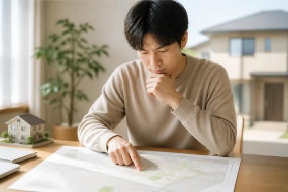 同じ土地に付けられた地番と住居表示no
