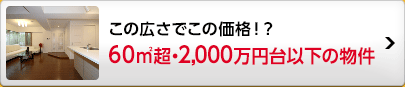 60m2超・2,000万円台以下の物件